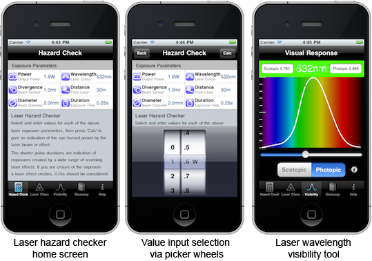 Laser show safety App screen shots